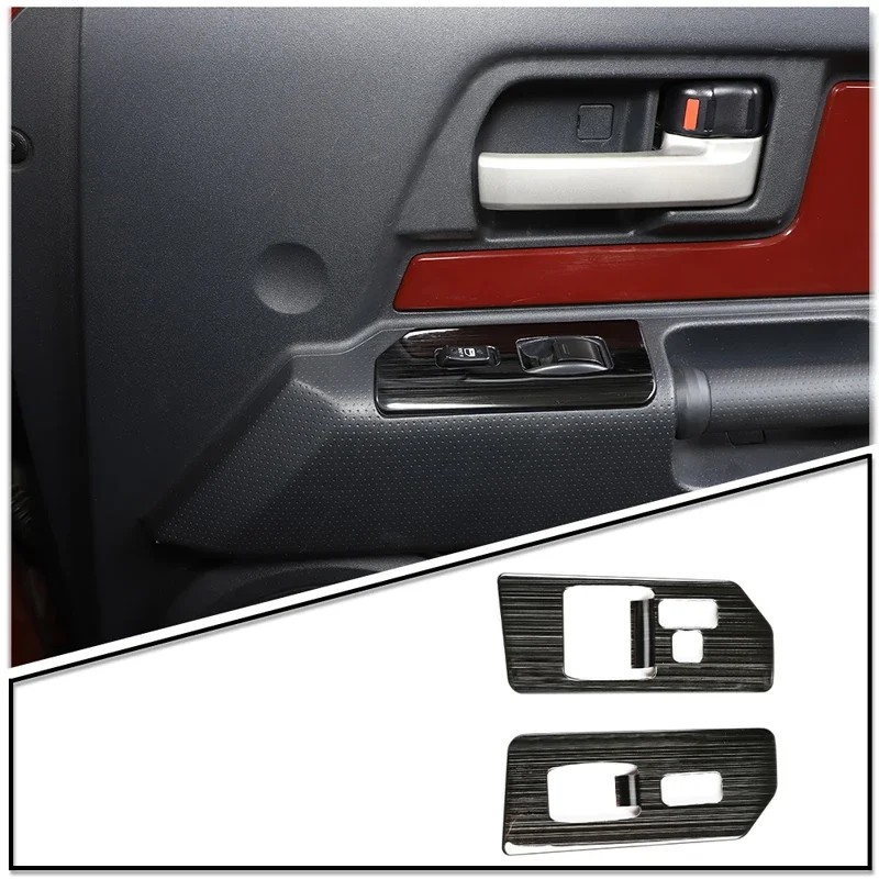 For Toyota FJ Cruiser 2007-2021 Stainless Steel Inner Door Window Lift Switch Frame Cover  new  Car Accessories Decorative Trim