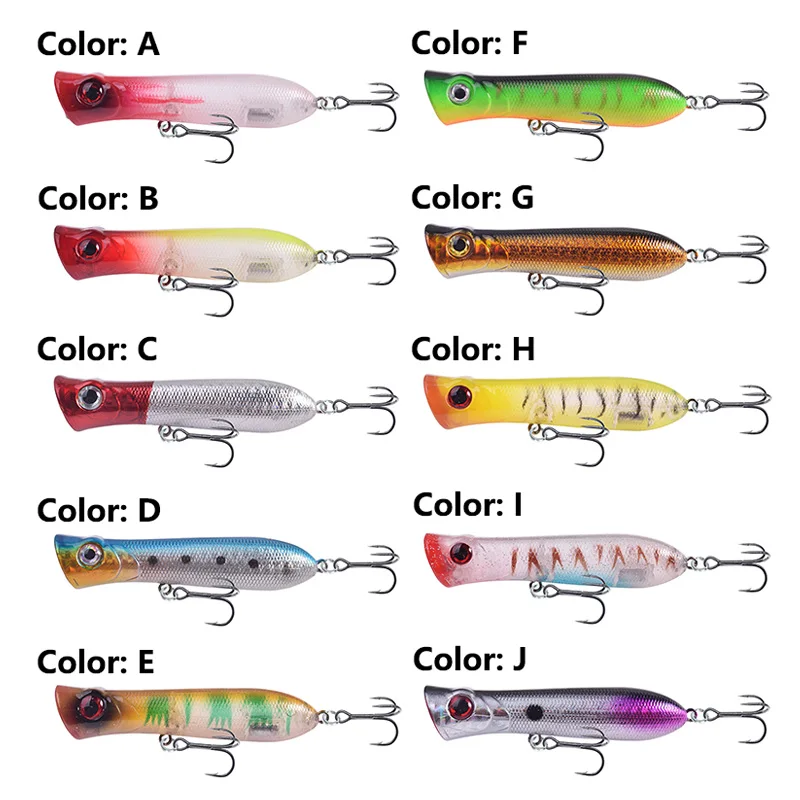 1Pcs Topwater Popper Fishing Lures 8cm 11g Isca Floating Wobblers Artificial Hard Bait for Bass Pike Swimbaits Fishing Tackle