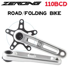 ZEROING Road Bike Crankset Folding Bicycle Hollow Crank Chainring 165/170/175mm 110BCD Spider 5 Claw for 11/12S