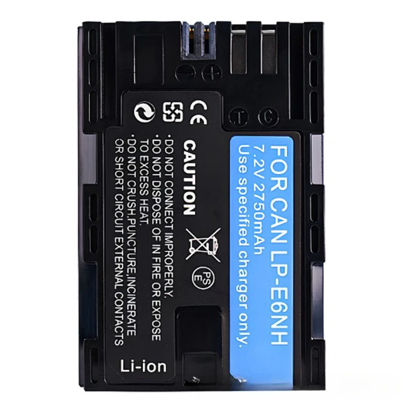 7.4V 2750mAh LP-E6NH Battery Fully Decoded for Canon LP-E6 5D Mark III 7D M II EOS R5 R6 5DS, 5DS R, 6D, 6D 80D, 90D