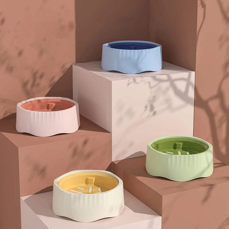 

2pcs 2-in-1 Switchable Design Pet Slow Food Bowl Anti Choking Anti Overturning Removable Cat Food Bowl Dog Slow Feeder