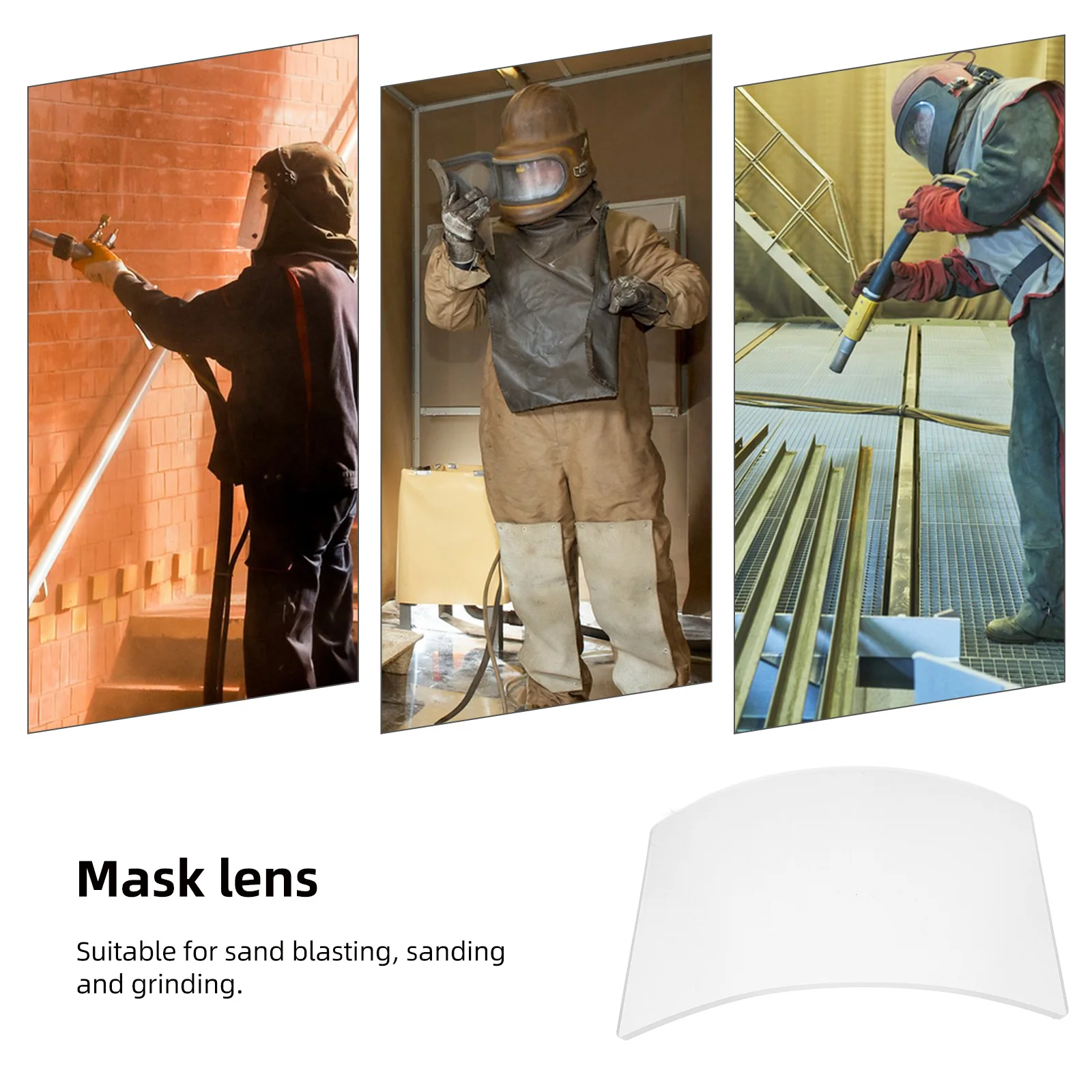

Sandblasting Mask Lens Replacement High Transparency Glass Lens For Grinding Cutting Welding Tasks Sandblasting