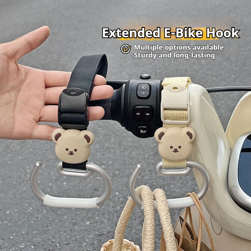 

2PCS Nylon Baby Stroller Hooks Cute Cartoon Motorcycle Scooter Electric Bike Handlebar Mounts Hook Holder Stroller Accessories