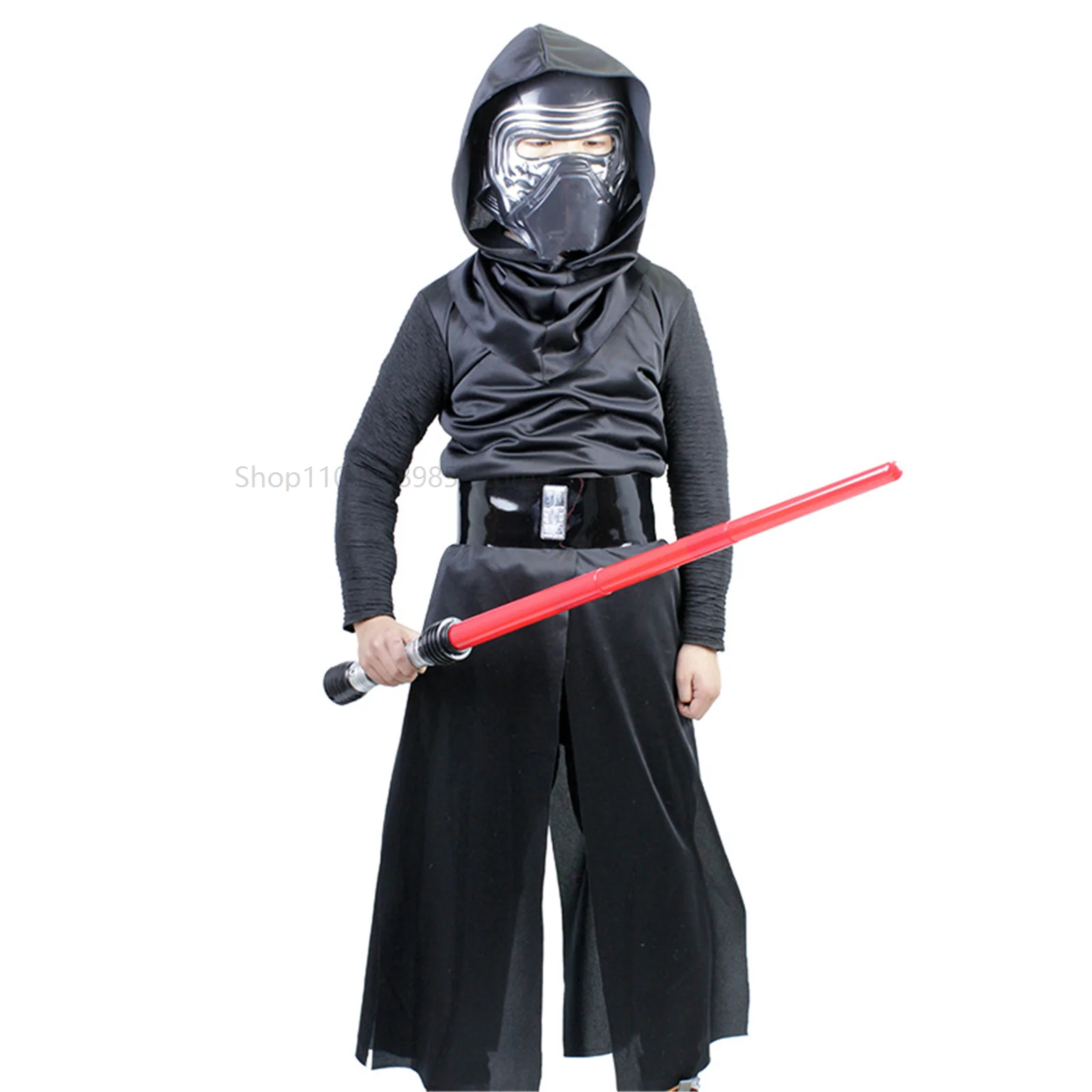 

Knight Cosplay Costume Robe Jumpsuit with Mask Belt Fancy Outfit Halloween Carnival Costumes for Children