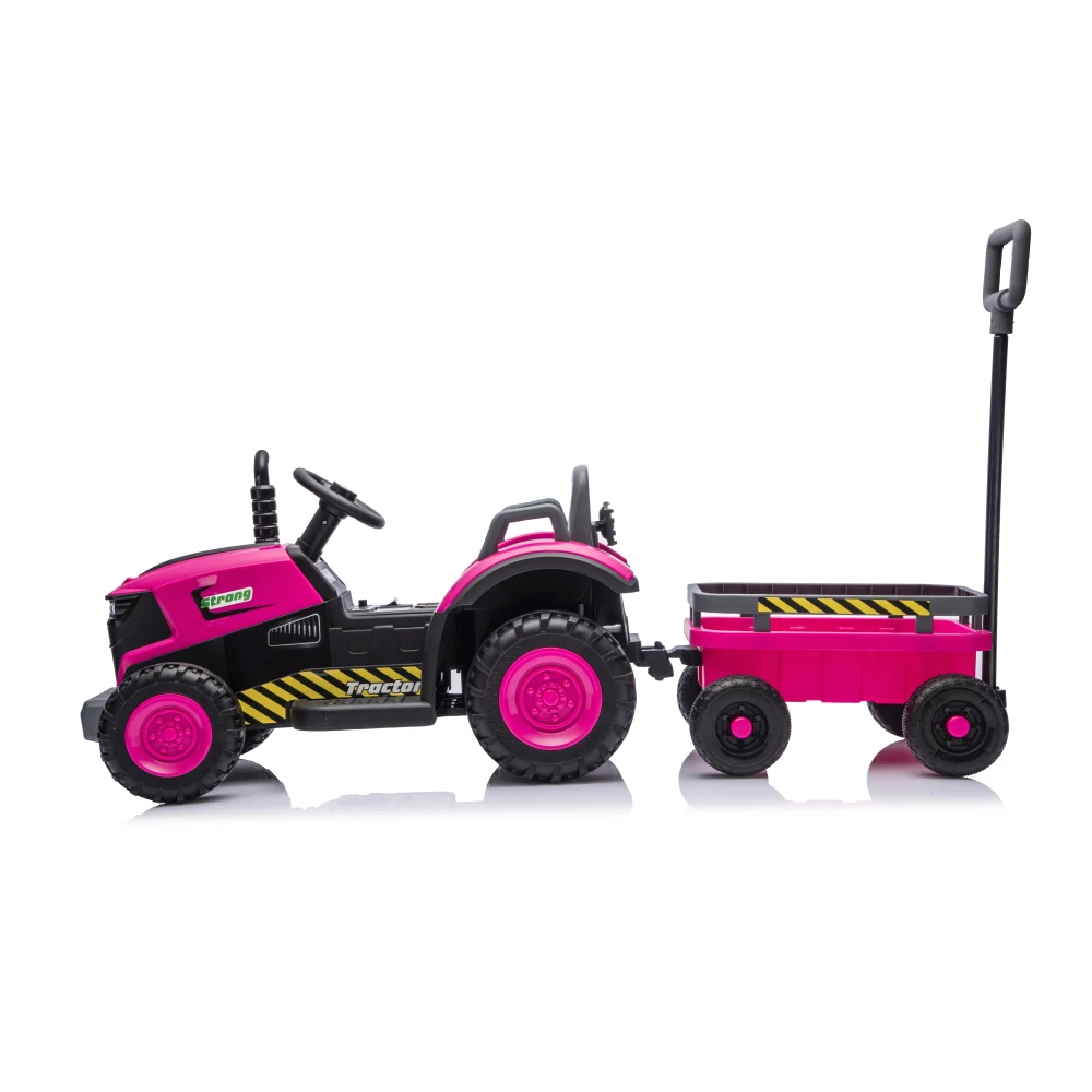รถแทรกเตอร์ไฟฟ้าสำหรับเด็กพร้อมรถพ่วง 12V รถของเล่นแทรกเตอร์ฟาร์มสำหรับเด็กพร้อมไฟ LED สำหรับเด็กอายุ 3-6 ปี