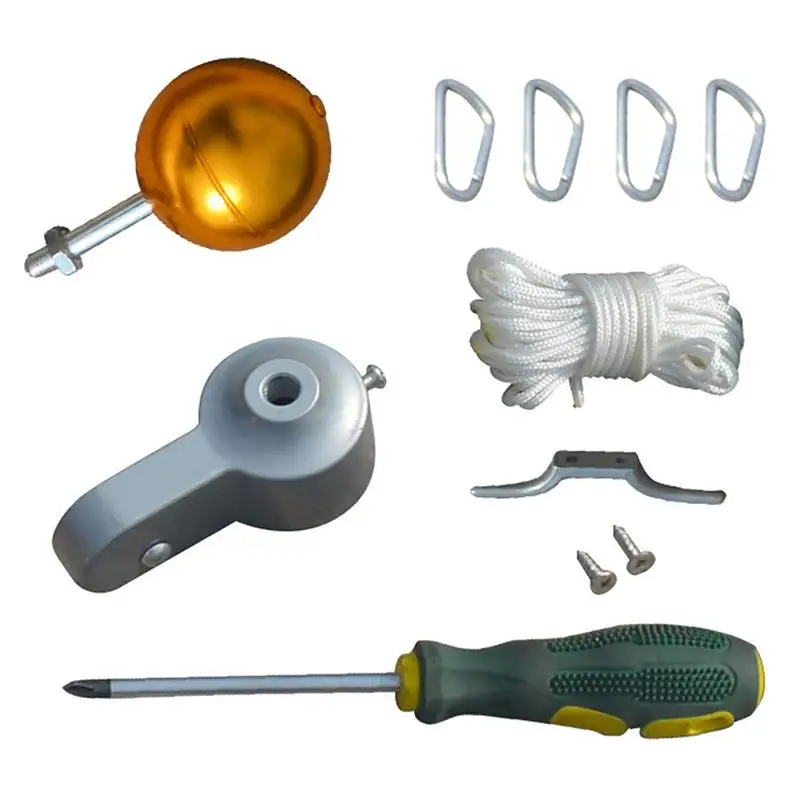 

Flag Pole Kit Flag Pole Hardware Parts Repair Set Easy Install Stainless Steel Outdoor Flagpole Accessories Pulley Gold Ball