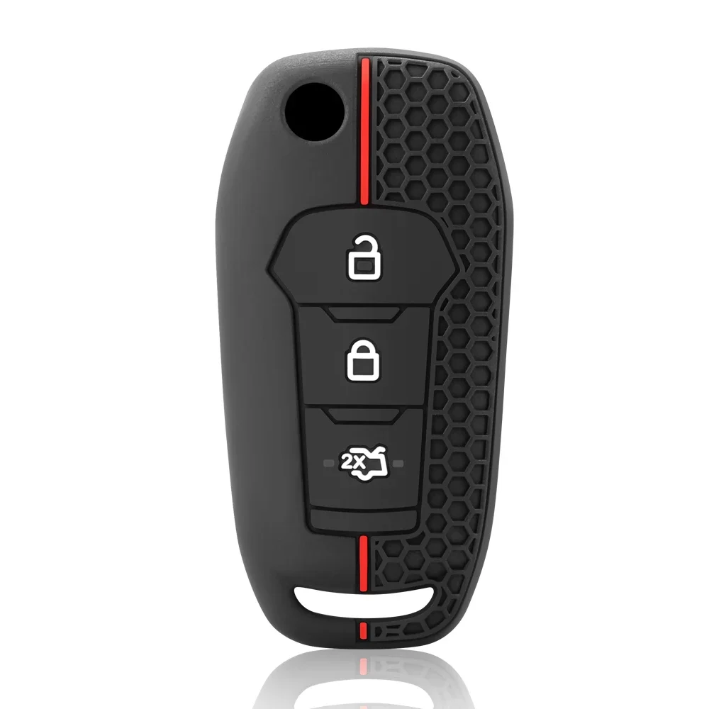 3 Buttons Silicone Car Remote Key Case Cover For Ford Figo 2017 Mondeo 5 Ecosport Puma 2020 Fiesta Mk8 Everest Ranger