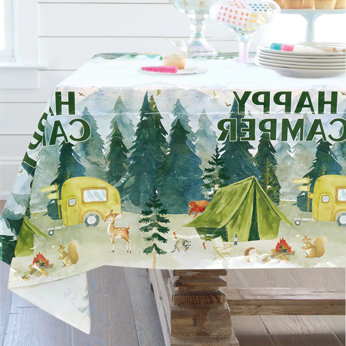 Baseball Theme Birthday PE Tablecloth Happy Sport Birthday Party Decorations Kid Boy Camping Fishing Party Supplies Table Covers