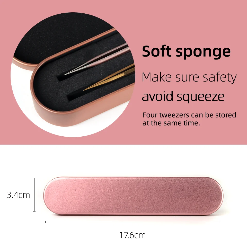 1PC Anti-Static Tweezers for Eyelash Extension Nail Art / Tweezer Holder Storage Box Lashes Brush Organizer Case Makeup Tool