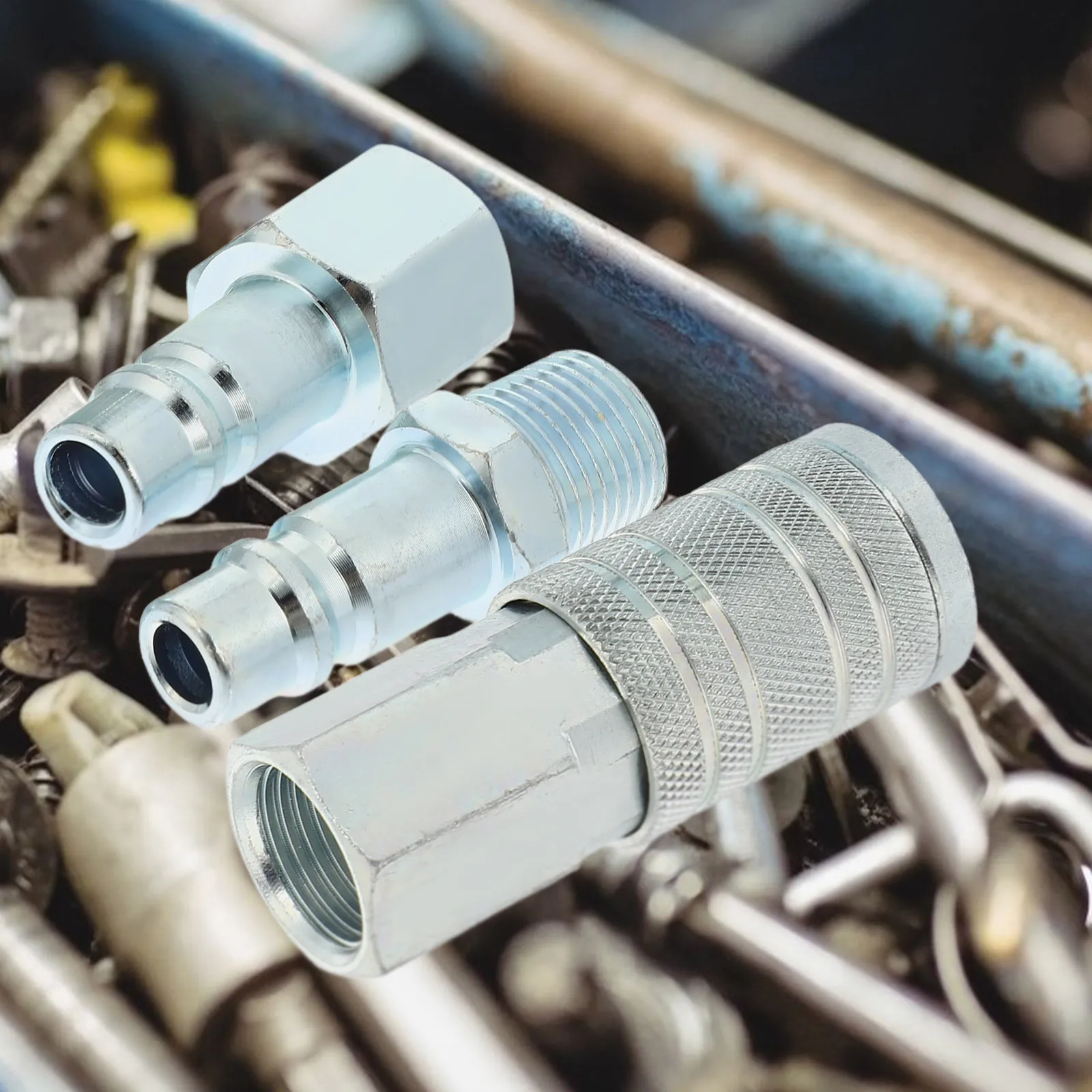 

3 Pcs Quick Connector Hose Barb Fittings Straight Compression Pipe Pex Adapter Silver Iron High Temperature Low Permeability
