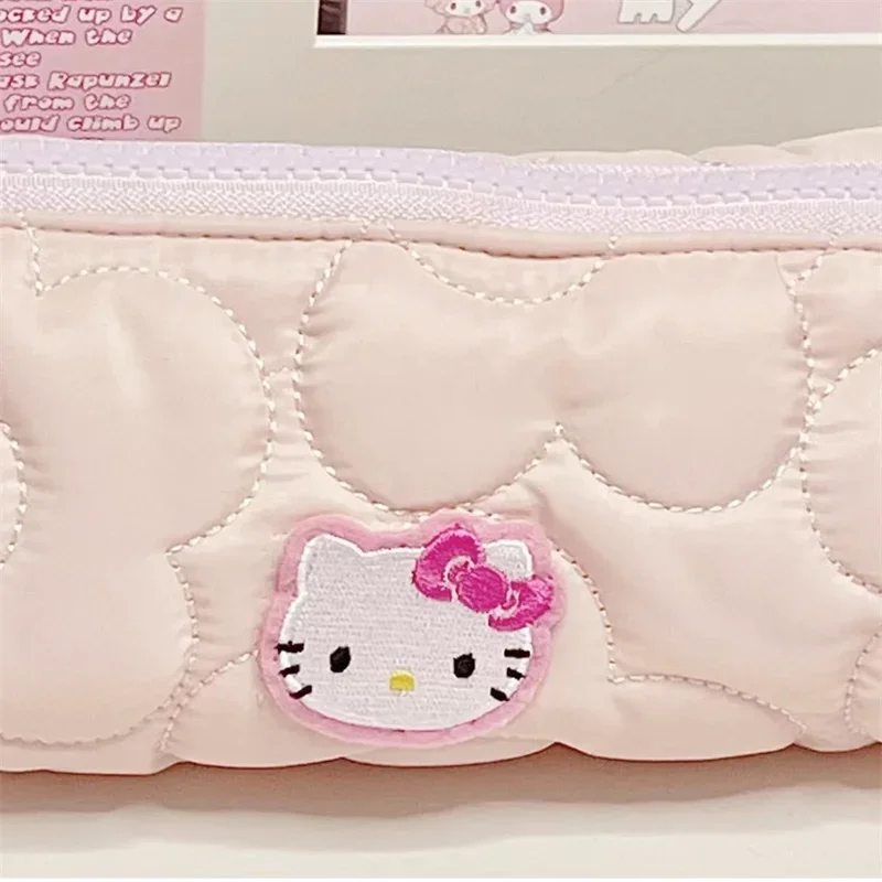 Sanrio Hello Kitty Pencil Pouch Large Capacity Pen Case Cute Kt Cat Cosmetic Bag Girls Student Supplies Stationery Gifts