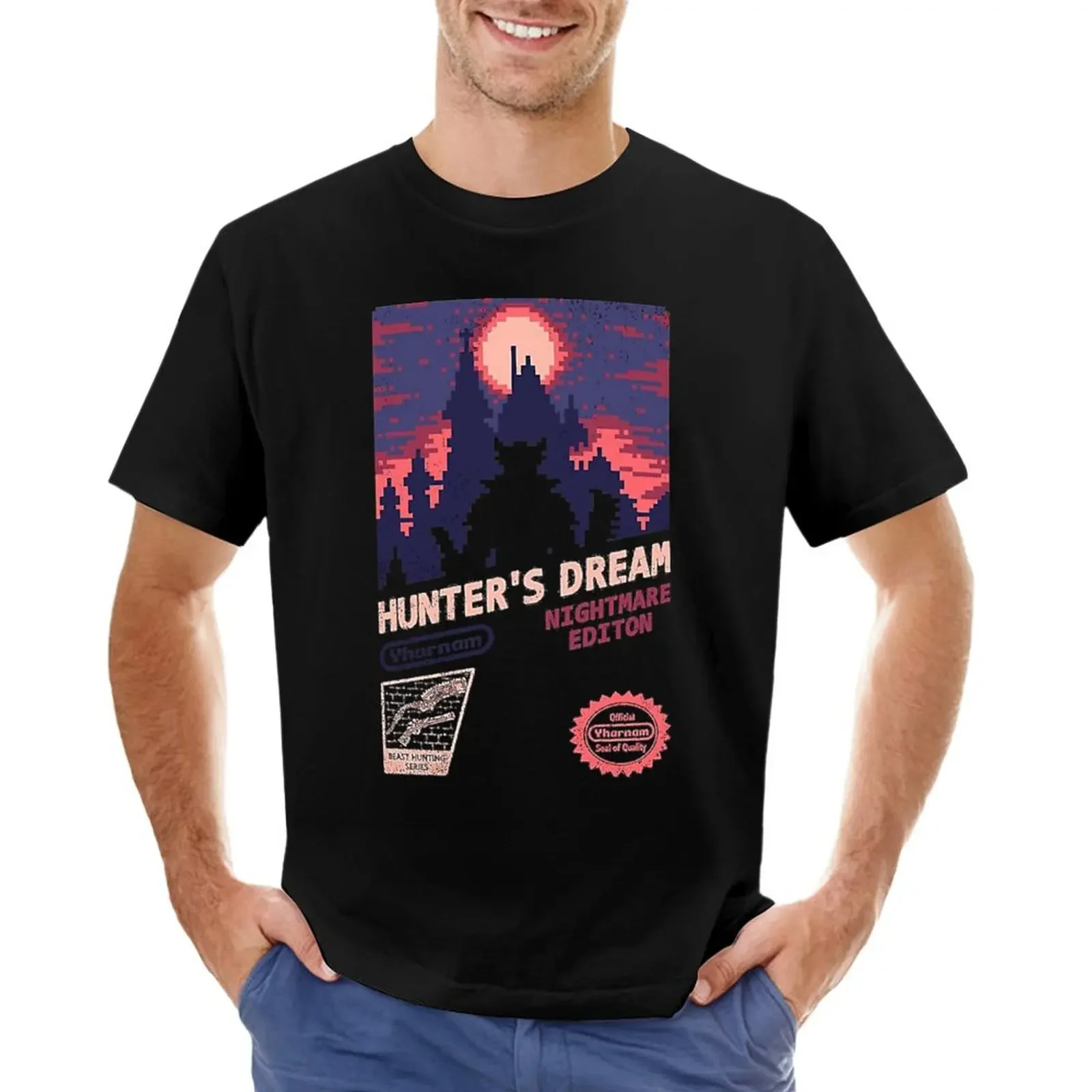 

Retro Bloodborne Hunter's Dream Nightmare Edition T-shirt aesthetic clothes blacks quick drying t shirts men