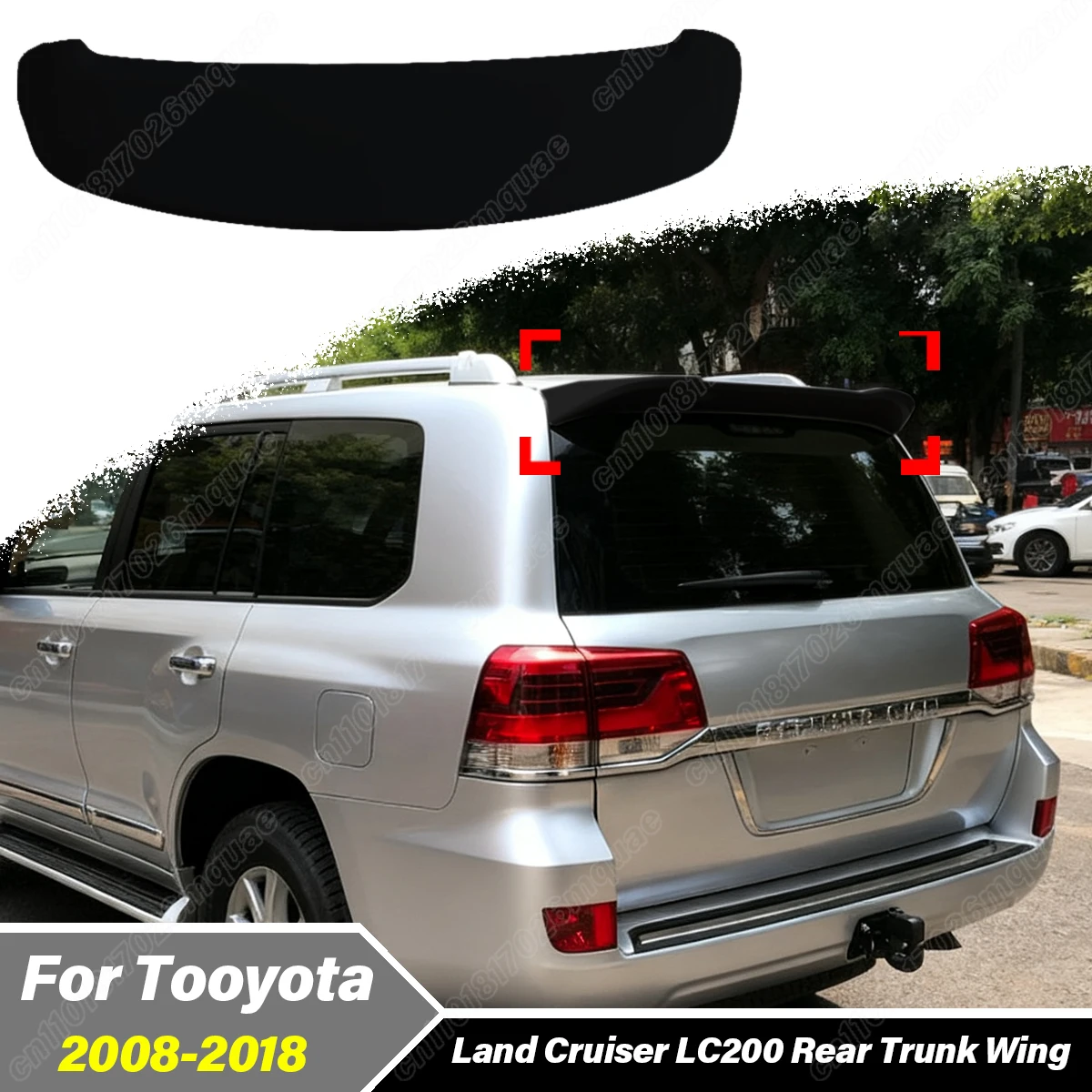 

For Toyota Land Cruiser LC200 2008 2009 2010 2011 2012 2013 2014 2015 2016 2017 2018 Car Rear Roof Spoiler Board Decoration Kit