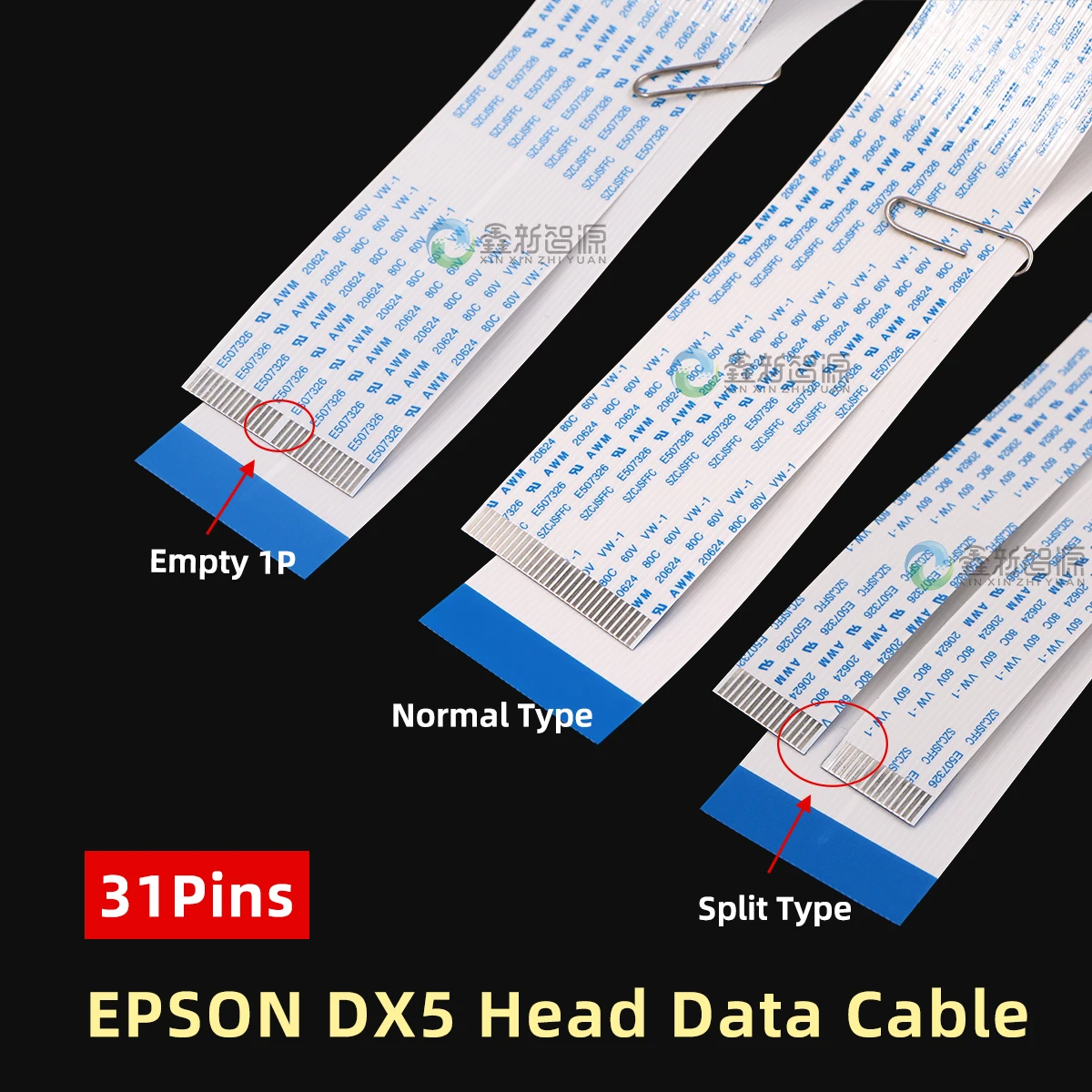 5PCs/Lot EPSON DX5 Printhead Cable 31P FFC Flat Data Cables for Allwin Human Eco Solvent Printer 31Pins Data Cable
