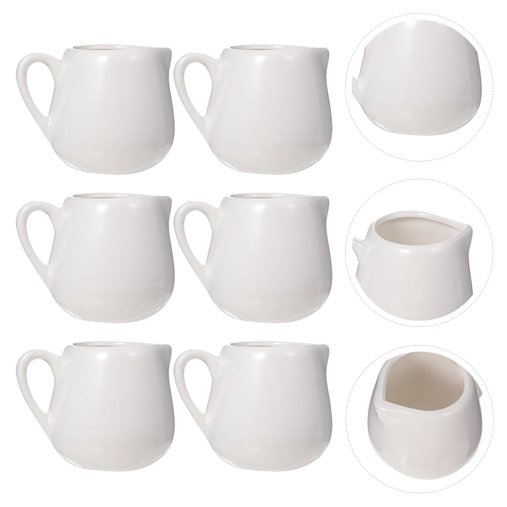 

Milk Jug 6pcs Set Ceramic Sauce Container for Coffee Bar Tea Room Kitchen Gravy Boats Tableware Tools