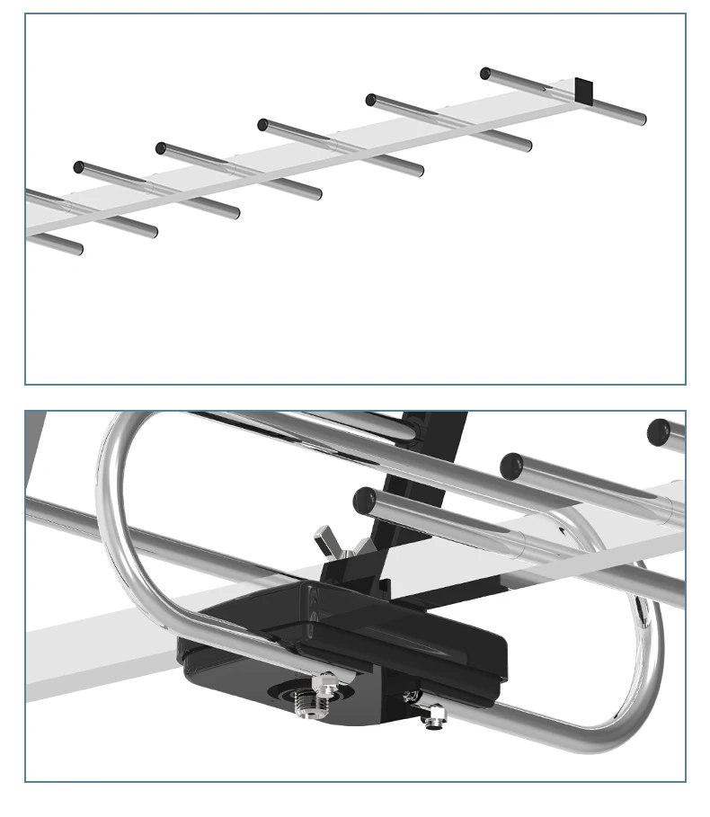 هوائي تلفزيون رقمي عالي الوضوح من Yagi خارجي عالي الدقة مع هوائي تلفزيون بعملي أو سقف يصل إلى 200 ميل، قنوات تلفزيون 4K مجانية 4K