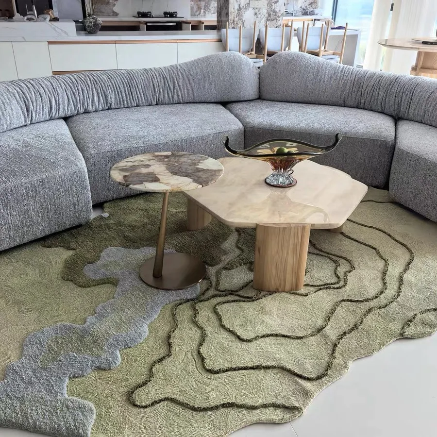 

Shaped wool blend carpet living room bedroom bedside cloakroom coffee table blanket retro pastoral premium bed and breakfast mat