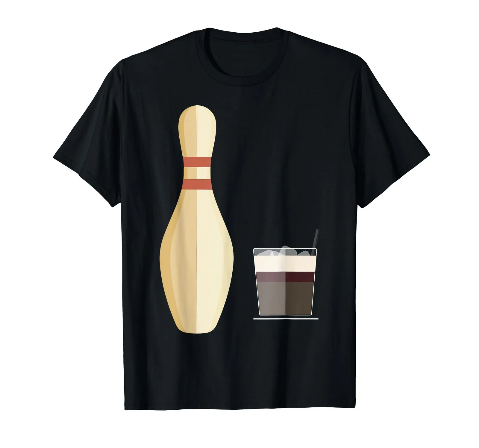 Big Lebowski Bowling Pin Glass Of Whiskey T-Shirt