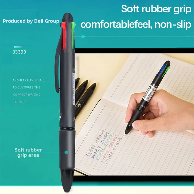 Four Color Retractable Ballpoint Pen Multi Ink Colors Multi Purpose Writing Pen For School Notes Marking Office Stationery