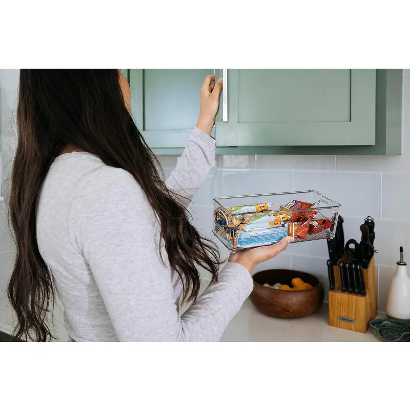 องค์กรตู้กับข้าวพลาสติกและถังเก็บอาหาร – องค์กรครัวที่ยอดเยี่ยมและที่เก็บของในครัว – 8 แพ็ค