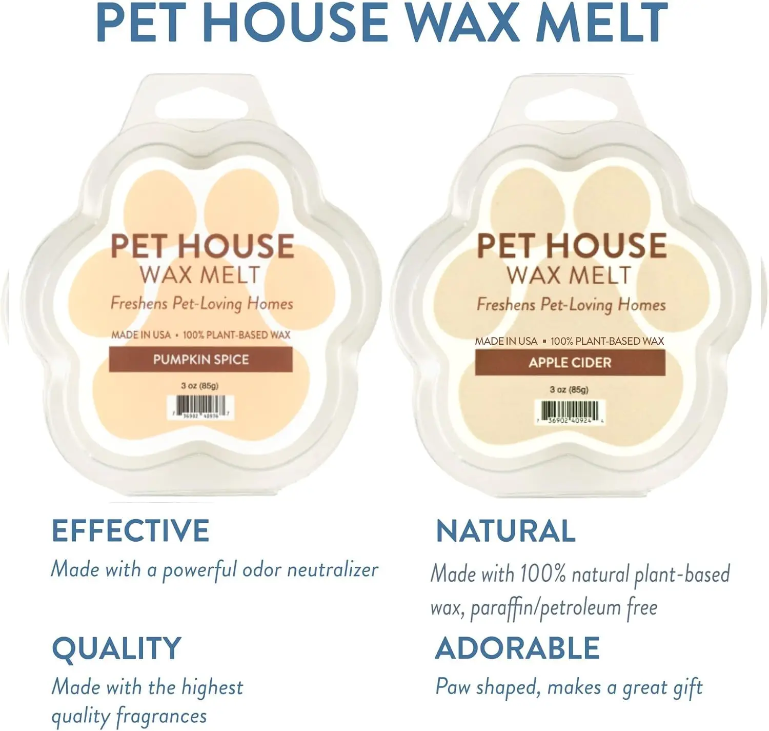 Apple Cider & Pumpkin Spice Wax Melts for Warmer Plant-Based Wax, Pet House