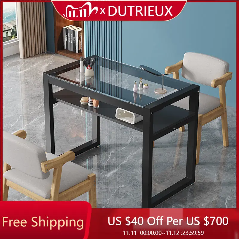 

Clear High Quality Nail Desk Reception Aesthetic Minimalist Salon Manicure Table Waterproof Easy Clean Nagel Tisch Furniture