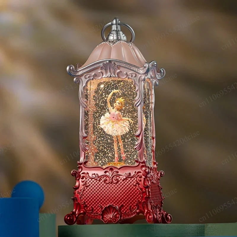 Christmas decorations, home decor, snow 2026 hot selling, high-end exquisite ballet spinning music box, girls' birthday gift