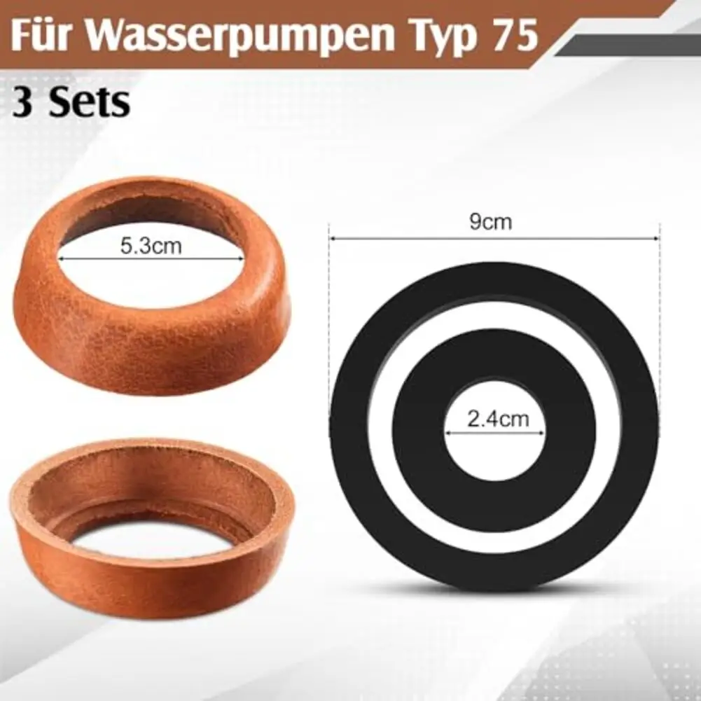 Gasket Repair Cowhide Leather Cuffs For Pump Maintenance 2 Cm Height 2.4 Cm Inner Diameter 4.9 Cm Inner Diameter