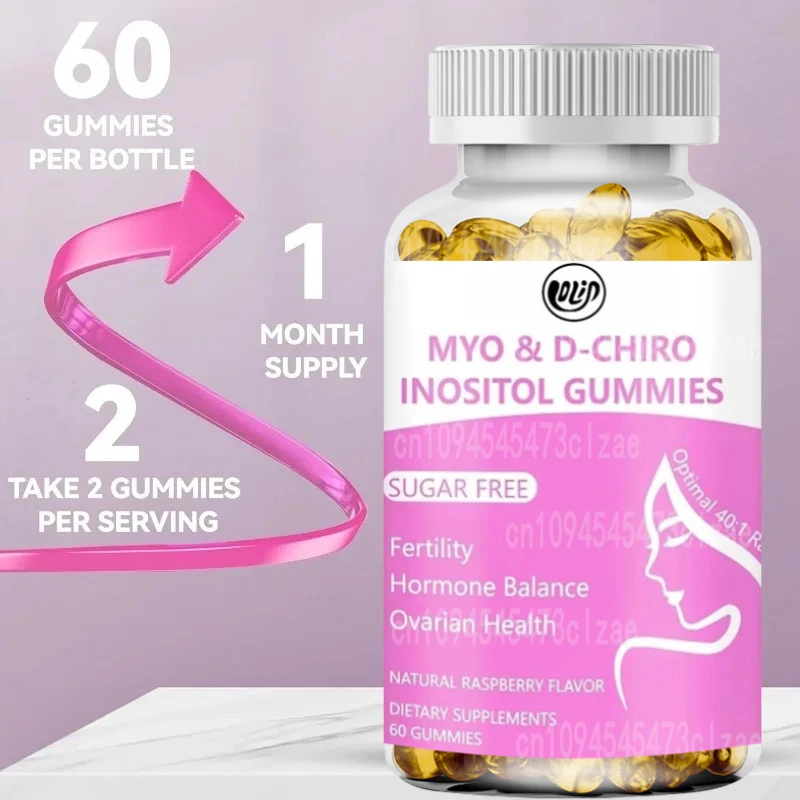

Inositol Gummies Sugar Free, Suitable for Women, Fertility, Hormone Balance, Ovarian Health, 60 Capsules