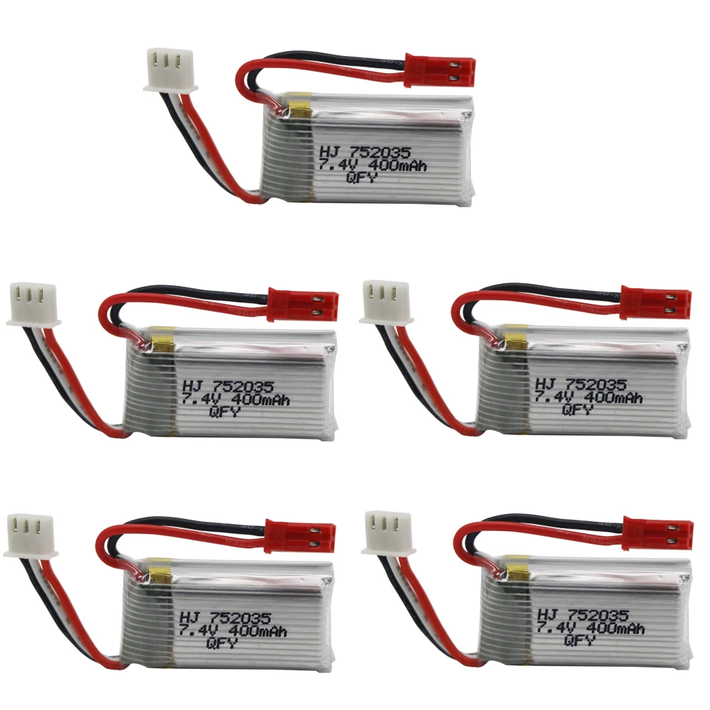 JST PLug Lipo Battery 7.4V For RC Airplane Quadcopter Drone Helicopter Toys Spare Parts 2S 7.4V 400mah Lipo Battery with JST Plu