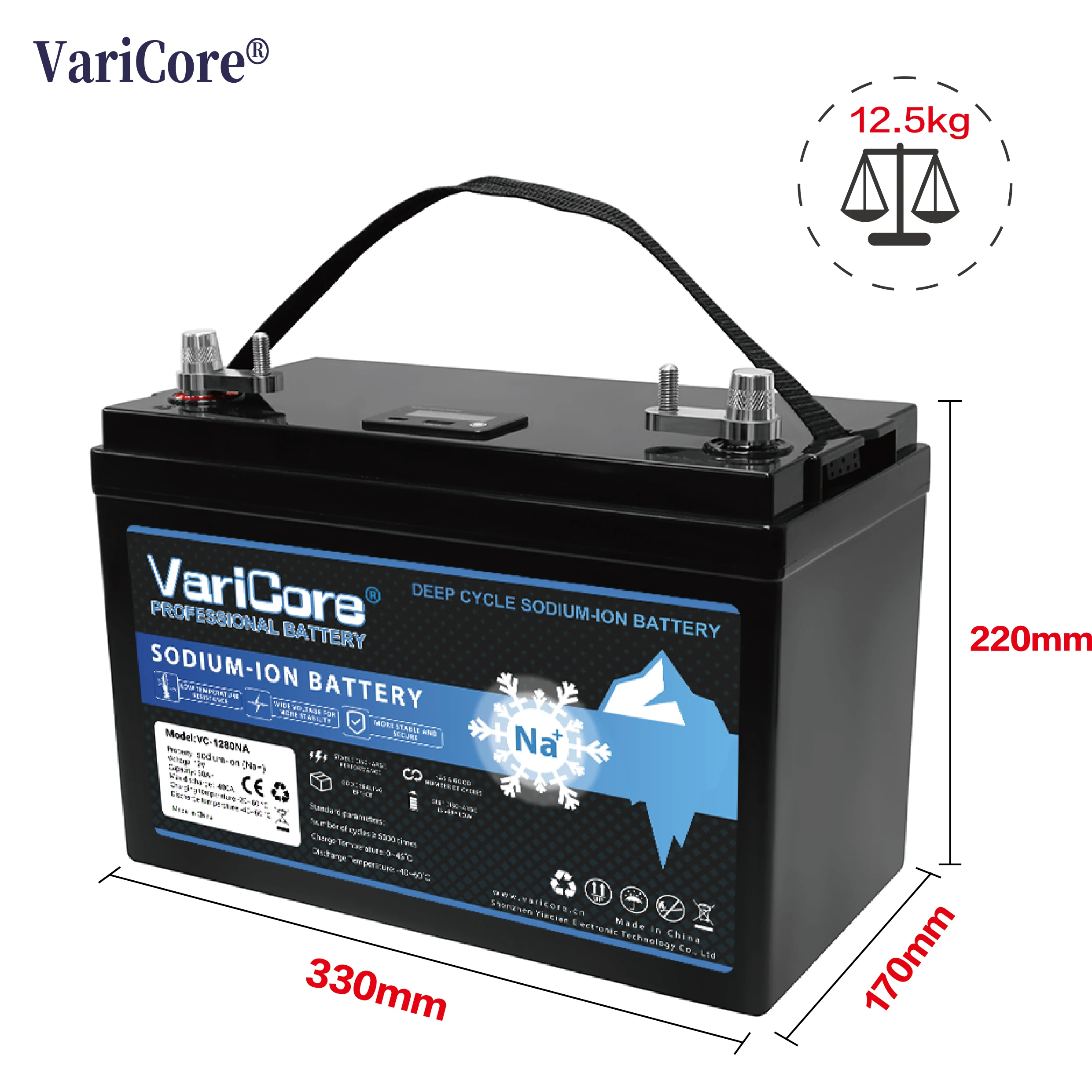 

Sodium ion storage battery (home energy storage) 80Ah/12V/low temperature battery/large capacity/USB Type-C interface
