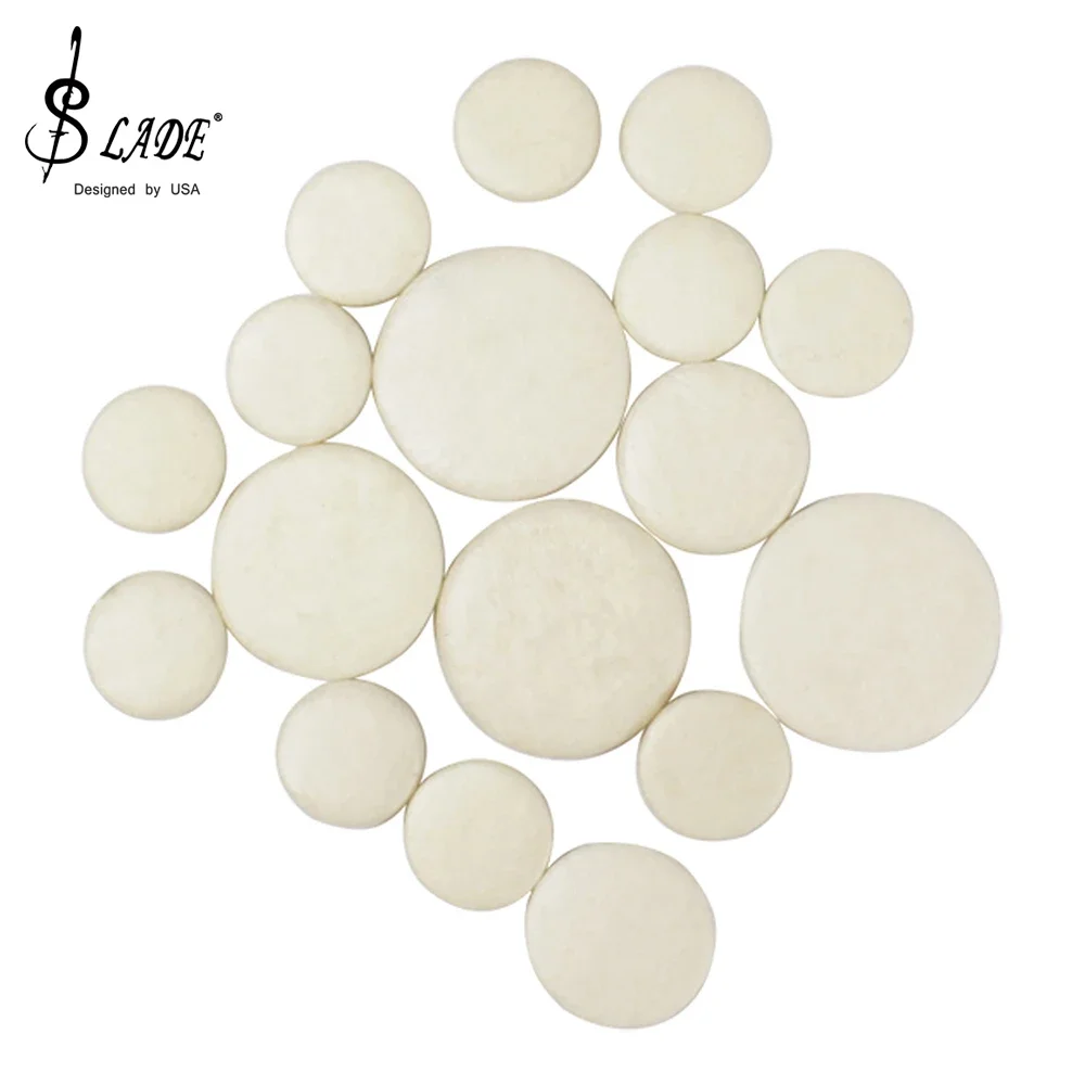 17Pcs/Set Clarinet Pads White Button Leather Pad Durable Exquisite Clarinet Accessories Woodwind Instruments Replacement Parts