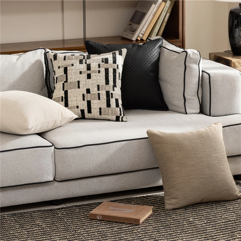 45X45CM Cotton and Linen Texture Throw Pillow Cover Geometry Stamping Waist Cushion Cover Decor Home Decorative Pillowcase