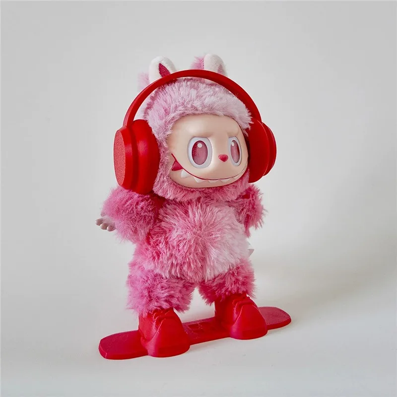 15 17cm para muñeca Labubu deportes al aire libre Snowboard accesorios plata rompevientos láser abrigo tabla de monopatín ropa