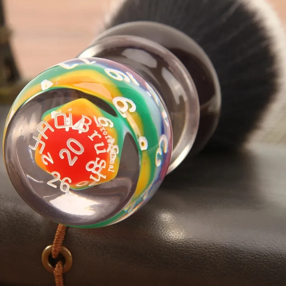 YAQI 2026 Shaving Brush NEW YAQI 26mm Lucky Dice Tuxedo Mens Wet Shaving Brush Collectibles Gift For Boyfriend