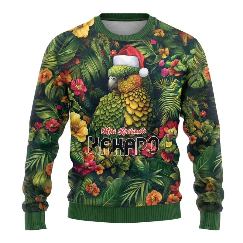 Hawaii Christmas Style Ugly Sweatshirt Men Harajuku Trend Crewneck Sweatshirts 3D Printed Emblem Personality Christmas Hoodie