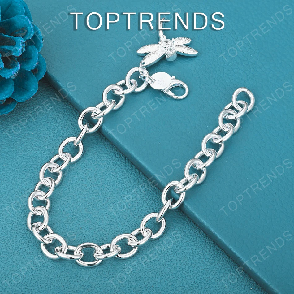 

Noble Luxury Zircon 925 Sterling Silver Dragonfly Bracelet Lovely Jewelry Accessories Birthday/Anniversary Party Gift For Women