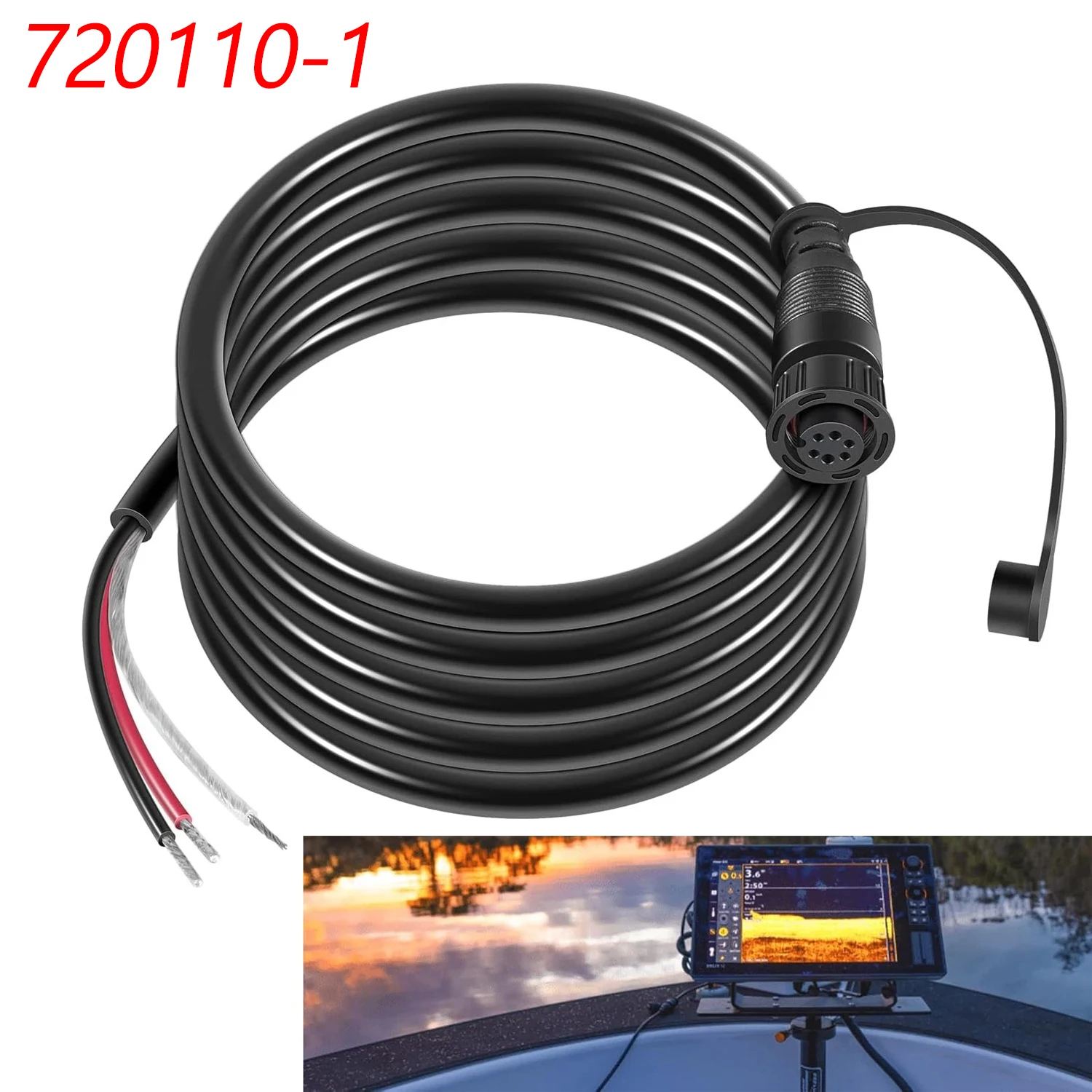

PC13 Power Cable for Humminbird APEX, XPLORE Fishfinder, MEGA Live Imaging and MEGA Live Imaging TargetLock #720110-1 （10 feet）