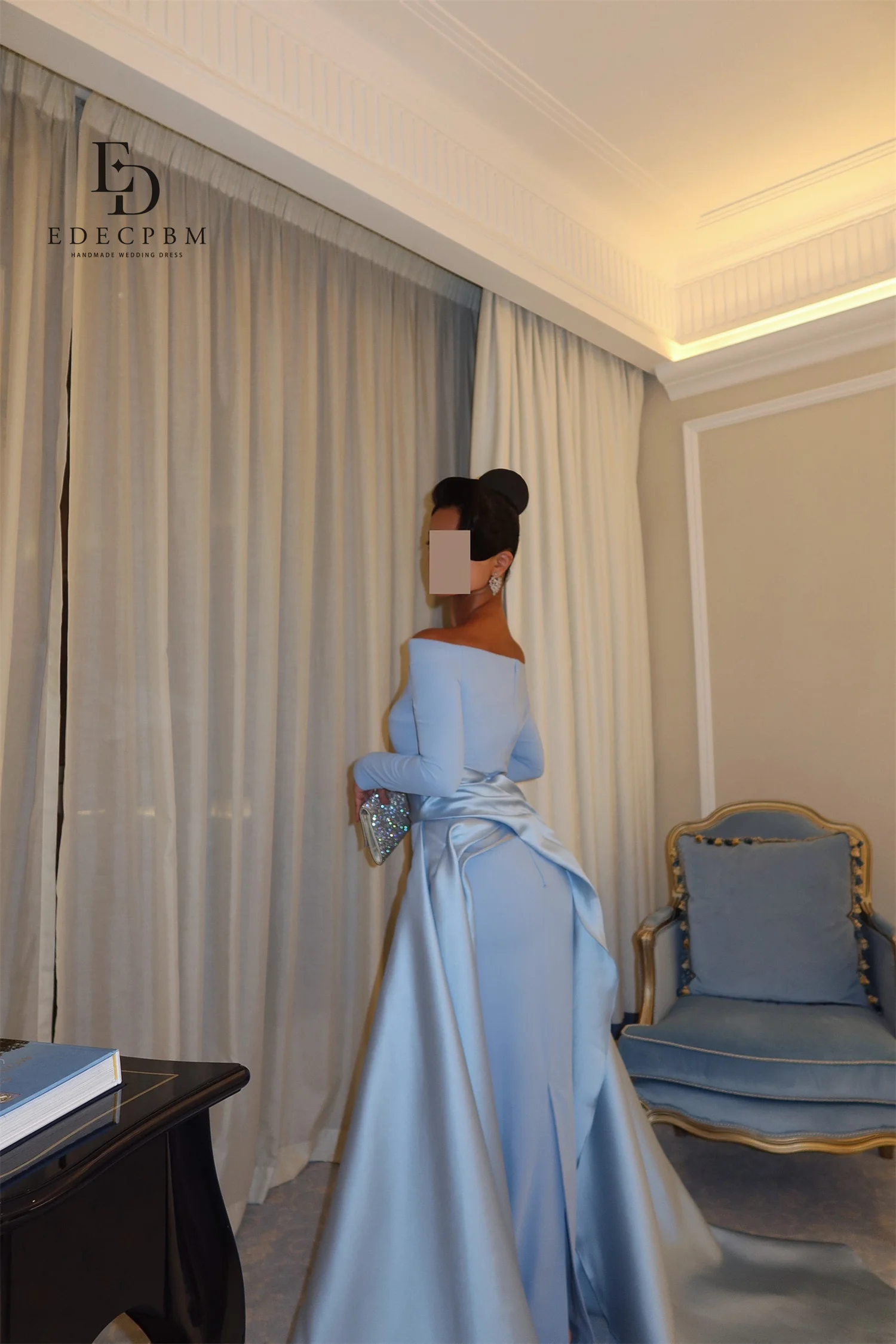 EDECPBM Abiti da sera chic Abiti da sera per occasioni speciali Abiti da ballo di lusso 2025 Sirena personalizzata Blue Tail Party