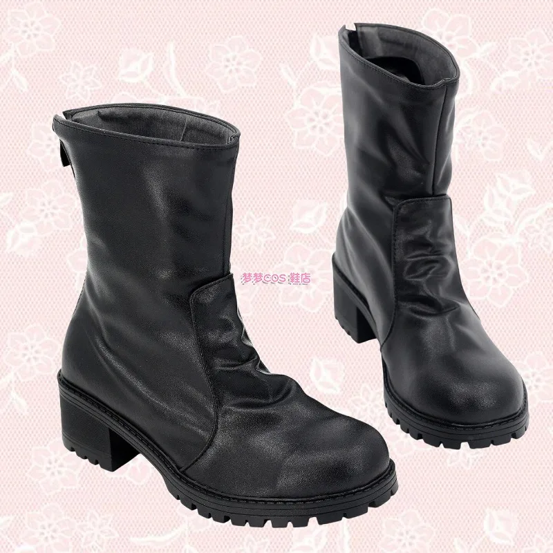 Final Fantasy XIV Little Ladies Day Male Character Cosplay Shoes Black Boots