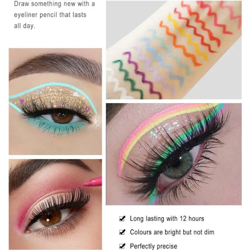 Colorful Eyeliner Gel 20 Matte Waterproof Sweatproof Shades Long Lasting for Stage Performance Makeup