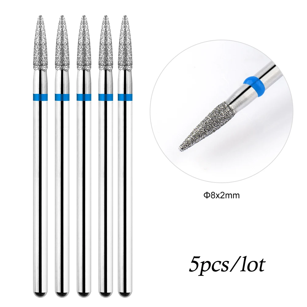 5 teile/los Bohrer Bits für Nägel Diamant Köpfe zu Nägel Fräser für Maniküre Häutchen Nagel Cutter Tipps Zubehör Werkzeuge – Detail 9