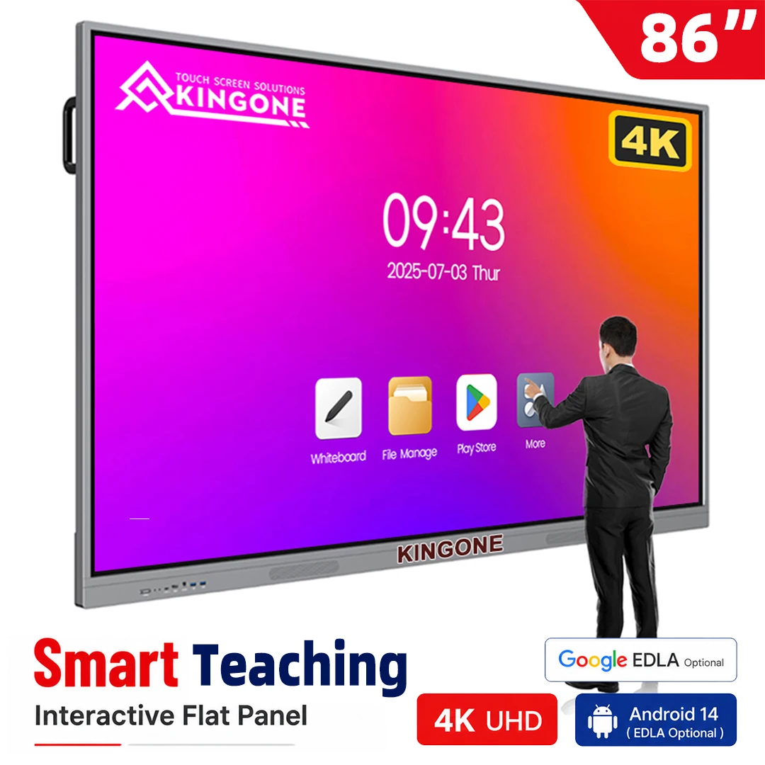 65 75 86 100 inch LCD digital display - AI classroom interactive smart board touch screen whiteboard