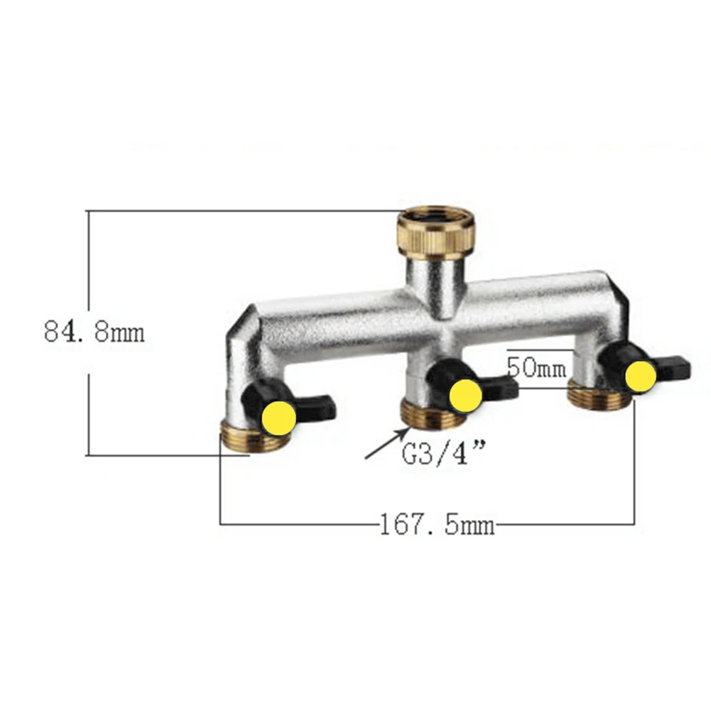 Imagem -05 - Y-distribuidor com Stopcocks Latão Mangueira Divisor para Jardim Rega Irrigação Conector de Água Way