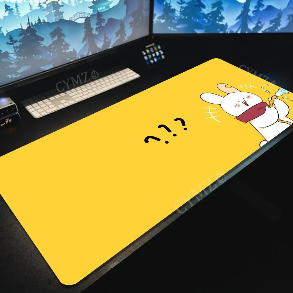 

Playful cartoon little white rabbit Mouse Pad Desk Mat gaming mats anti-slip Durable pc accessories keyboard mouse pads maus pad