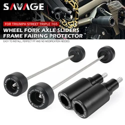 Frame Slider Crash Pad For Street Triple 765 R S RS 2017-2026 765RS Motorcycle Protector Rear Front Wheel Axle Fork Crash Slider