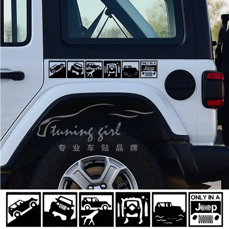 

Car Stickers Off Road Reflective 4x4 4WD Decals Decoration For Compass Patrio Wrangler Cherokee Windshield Trunk Bumper Doors D2
