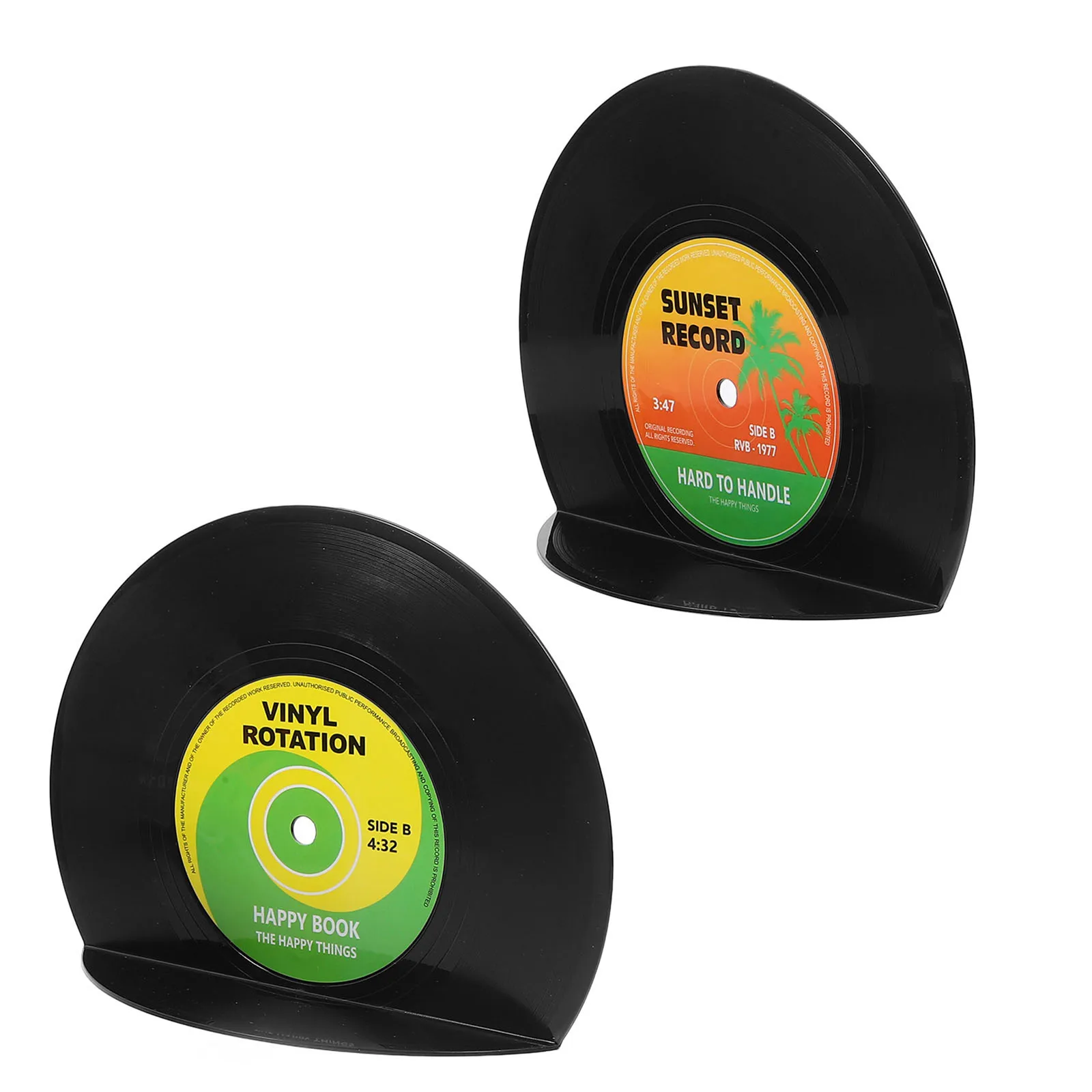 1 مجموعة مسجل فينيل نمط البلاستيك Bookend حامل كتب الثقيلة لأرفف المكتب منظم الملفات سطح المكتب القراءة #5