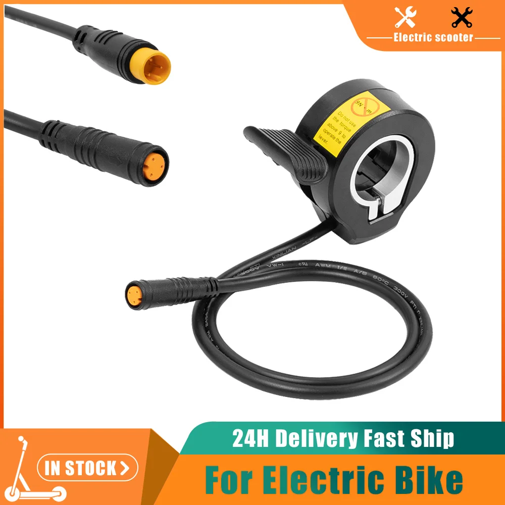 Electric Bike Thumb Throttle 130X Waterproof 3 Pin Electric Bicycle Speed Control Accelerator Throttle 24V/36V/48V/60V/72V Parts