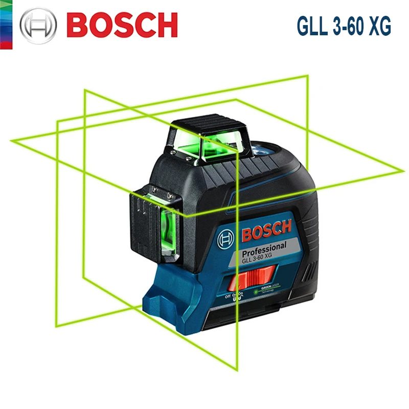 Bosch GLL 3-60 XG Laser Level Green 12 Lines 3D Level Self-Leveling 360 Horizontal & Vertical Cross Laser Levels Measuring Tool